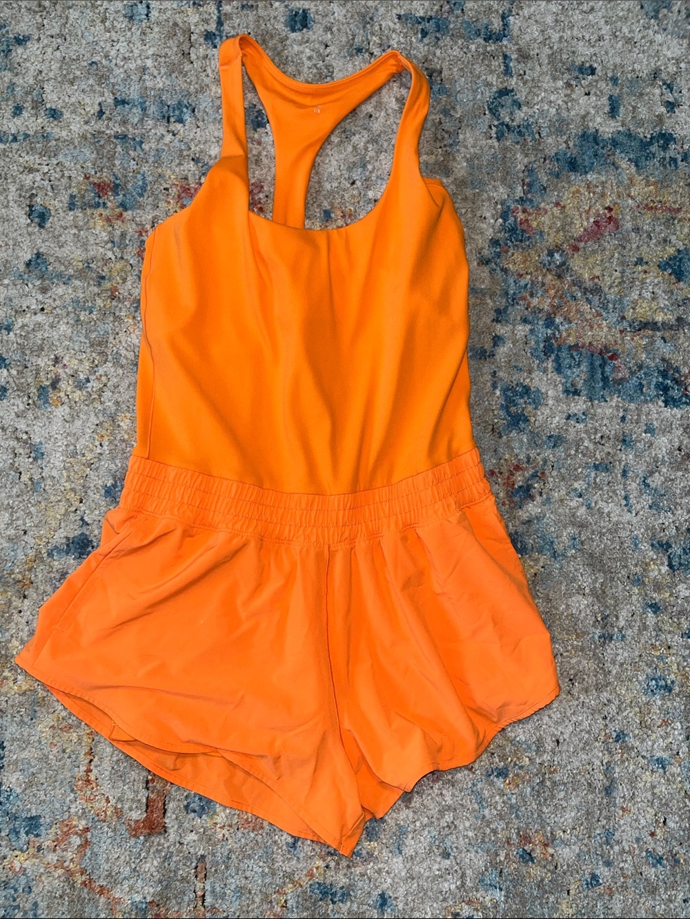 aerie Bright Orange Racerback Romper